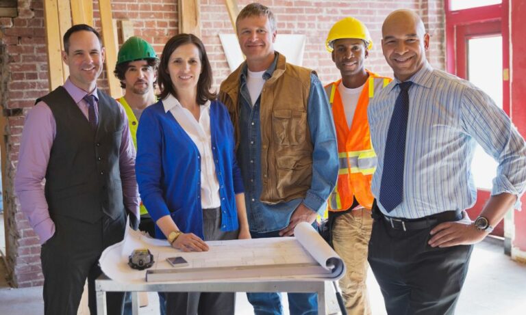 Houston commercial construction team planning project